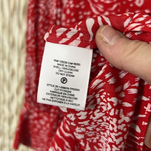 Joie Red & White Leopard Print Long Sleeve Blouse Size XS - Picture 9 of 13